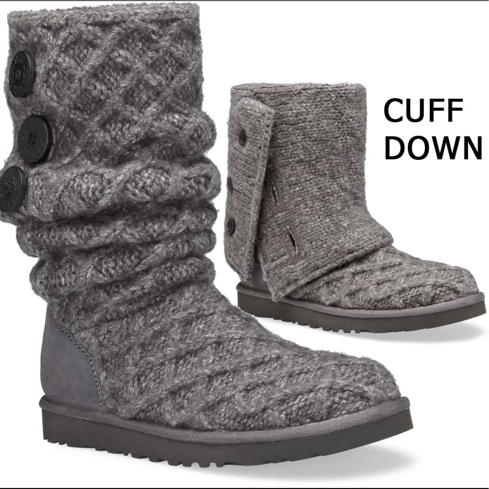 UGG lattice cardy grey knit boots
